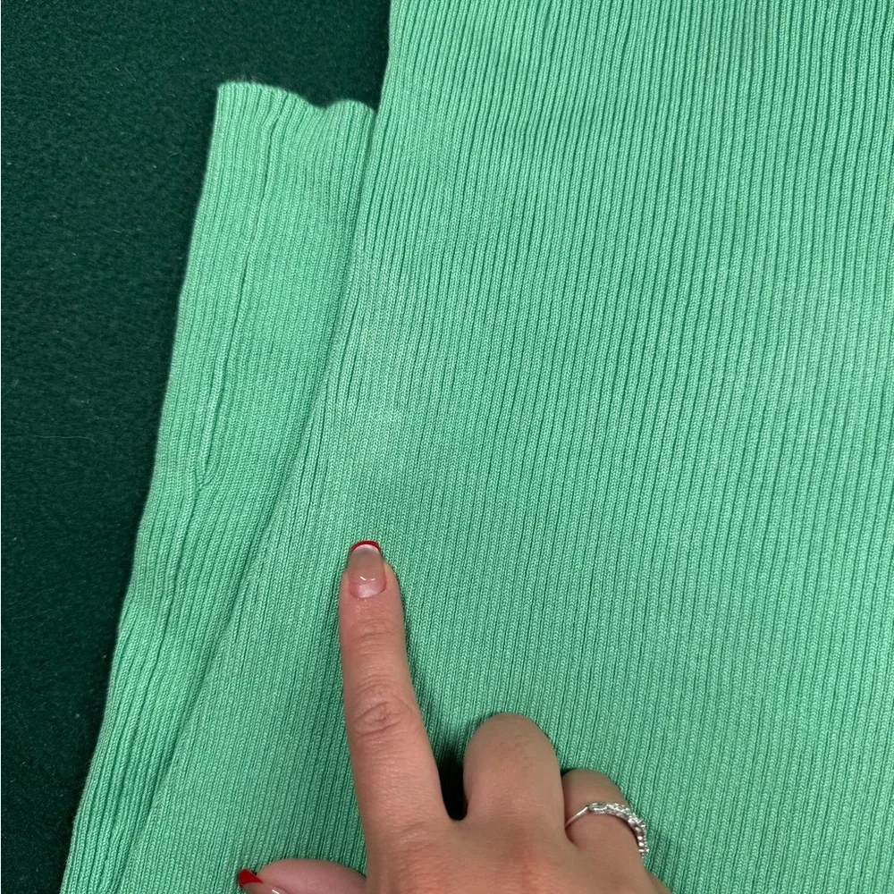 H&M Green Strapless Ribbed Midi Dress NWT Size M - Picture 3 of 5